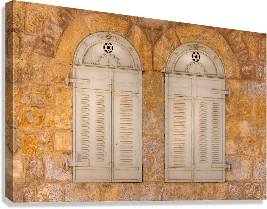 Israel Jerusalem old narrow streets of Nahlaot historic neighborhood with many small synagogues Canvas Print