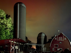 Farm Shadows and Northern Lights