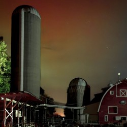 Farm Shadows and Northern Lights