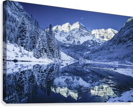 Maroon Bells Dressed in white  Canvas Print