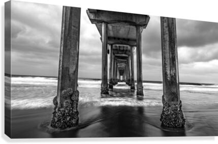 Scripps Pier in B&W  Canvas Print