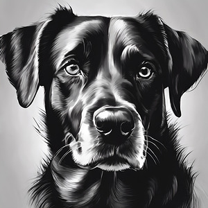 dog in black and white