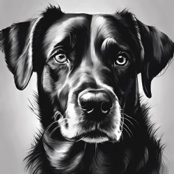 dog in black and white