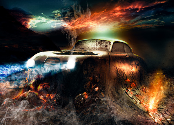 Auto aus stein Print