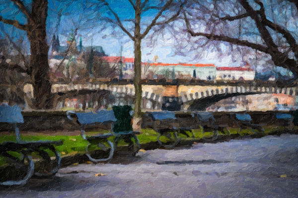 Park Bench Row Print
