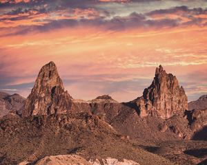Mule Ears at Sunset