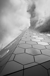 Black and White Geometric Building