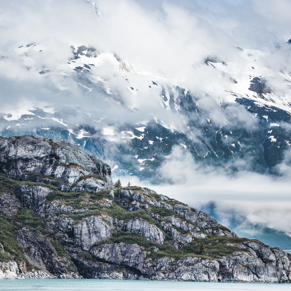 Foggy Alaskan Mountains Print