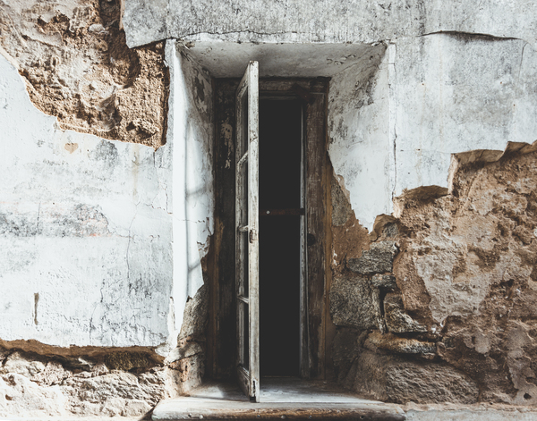 Decaying window at Eastern State Penitentiary Print