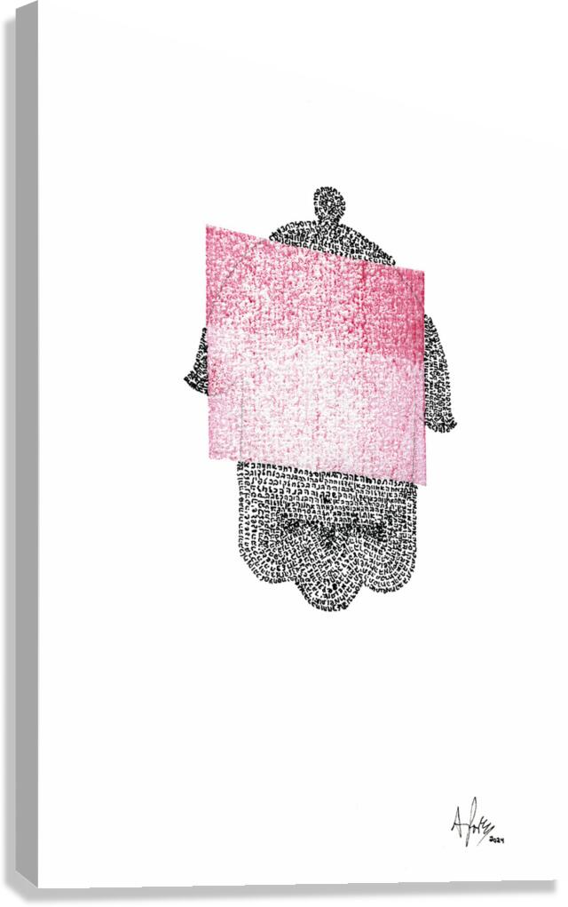 Hamsa Micro-Blessing with a Red Rolled Texture Canvas Print