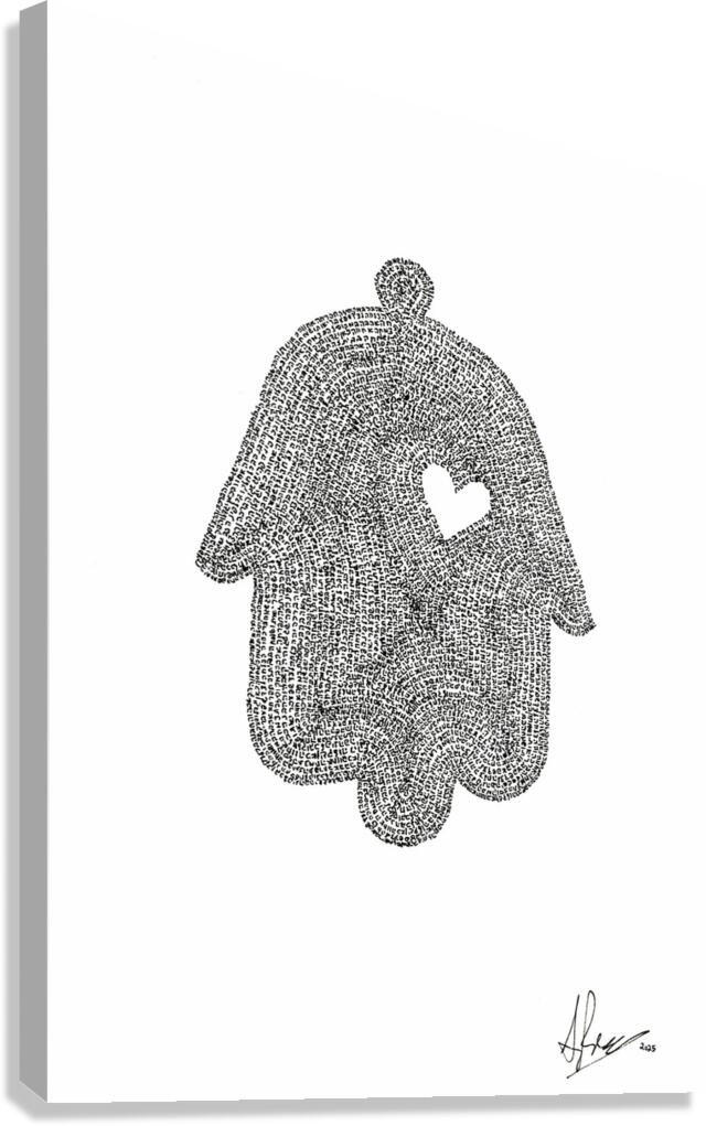Hamsa Mircro-Blessing with a Heart v2 Canvas Print