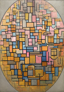 1285 Piet Mondrian composition in oval
