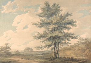1383 william turner Landscape with Trees and Figu