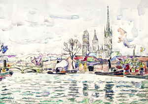 2799  Paul Signac River scene Rouen 1924