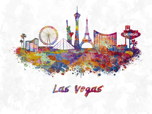  Las vegas skyline in watercolor