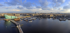 The skyline of Amsterdam during a typical dutch spring afternoon