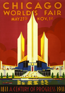 Chicago vintage travel poster