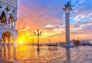 Piazza San Marco at sunrise Vinice Italy