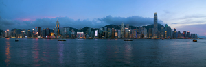  hong kong island central city skyline eve