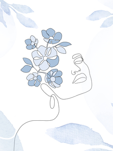 Minimalist illustrations of a woman-bust of a woman