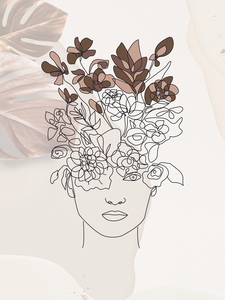 Minimalist illustrations of a woman-bust of a woman