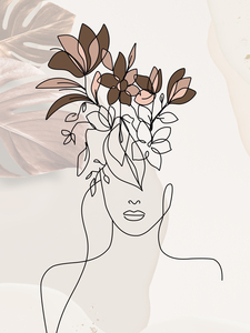 Minimalist illustrations of a woman-bust of a woman