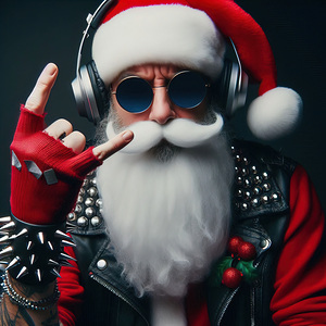 315 Cool Santa Claus with hard rock Christmas out