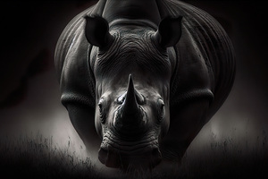 106 intense portrait of a rhino