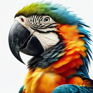367 Macaw white background