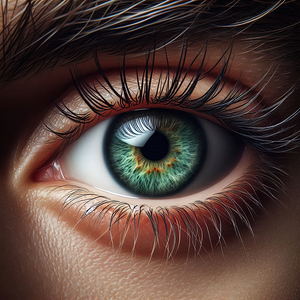 134 green eye close up