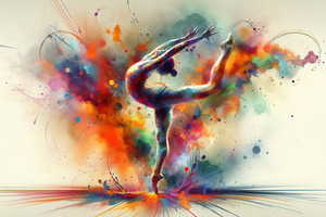 352 Rhythmic gymnastics in watercolor