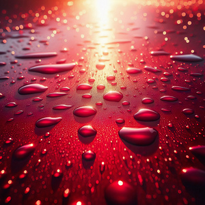 283 drops on red surface