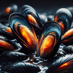 343 A Beautiful Close Up of Vibrant Black and Ora