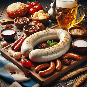 98 a traditional Bavarian white sausage Weisswurs