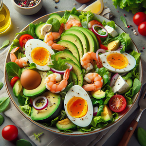 282 Rich plates of salad from green leaves mix an