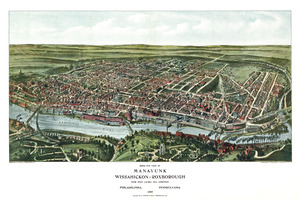 5077 Pictorial Map of Manayunk Philadelphia Penns