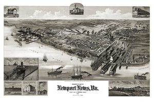 5090 Pictorial Illustrated Map of Newport News Vi