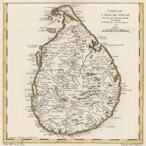 5354 Map of Ceylan 1750 Vintage pictorial map