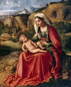 5556 Giorgione The Virgin and Child in a Landscap