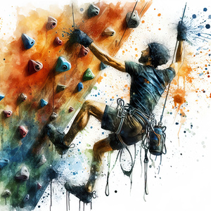 139 Climber in watercolor