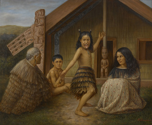 6158 Maori Girl Learning the Haka by Gottfried Li