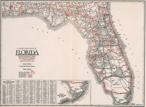 6248 Old road map of florida united states of ame