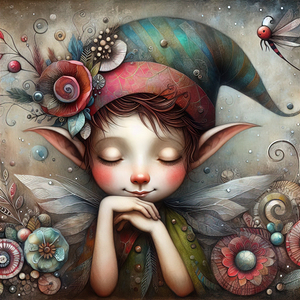 66 Mixed media painting of a caprices nomeelf