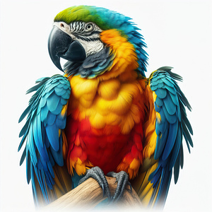 363 Macaw white background