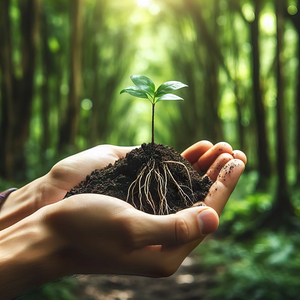 419 In the hand an ecology tree
