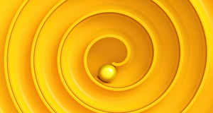 7829 The yellow ball rolls through the maze