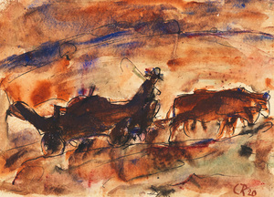 7890 Christian Rohlfs Ochsenfuhrwerk 1920