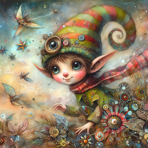 81 Mixed media painting of a caprices nomeelf