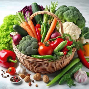 Basket with various fresh vegetables 18