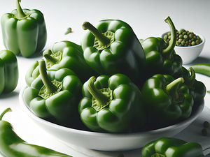 Red green yellow peppers food 2